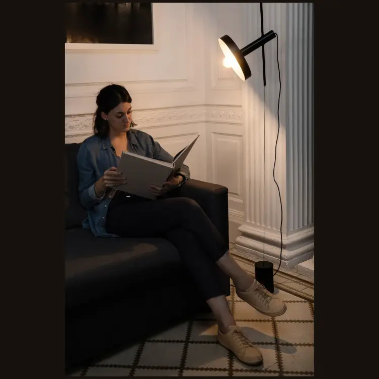 Подвесной светильник / торшер Whizz черный / золотой