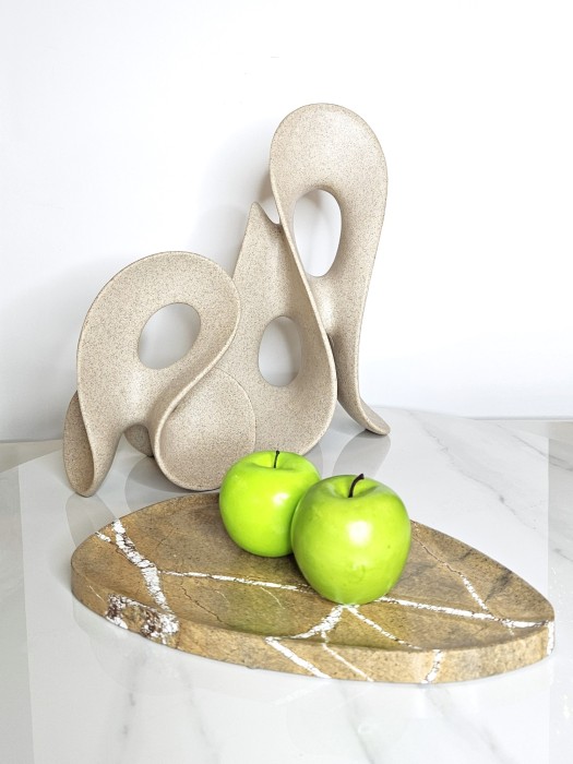 Чаша Shaped stone plate-coffee color