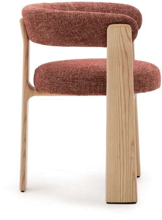 Granite Стул на 3 ножках из терракотового шенилла и массива ясеня в натуральной отделке