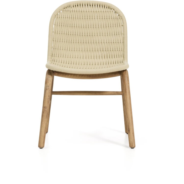 Уличный стул Alipa из массива акации и веревки цвета экрю