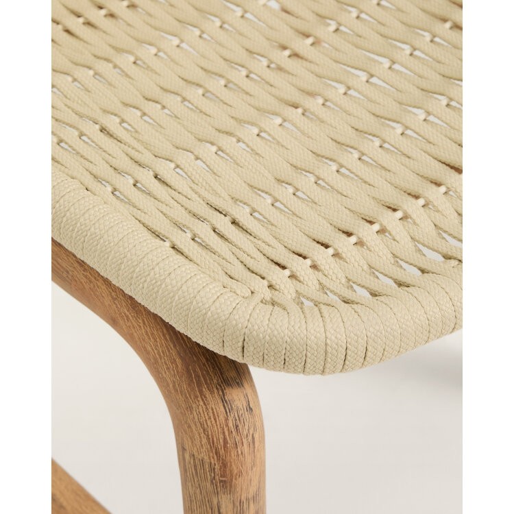 Уличный стул Alipa из массива акации и веревки цвета экрю