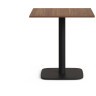 Dina Стол из меламина с натуральной отделкой и черной металлической ножкой 70 x 70 x 70 см