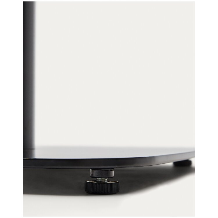 Dina Стол из меламина с натуральной отделкой и черной металлической ножкой 70 x 70 x 70 см