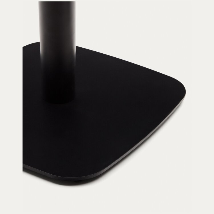 Dina Стол из меламина с натуральной отделкой и черной металлической ножкой 70 x 70 x 70 см