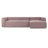 Диван 3х местный Blok правый шезлонг розовый вельвет 330 см