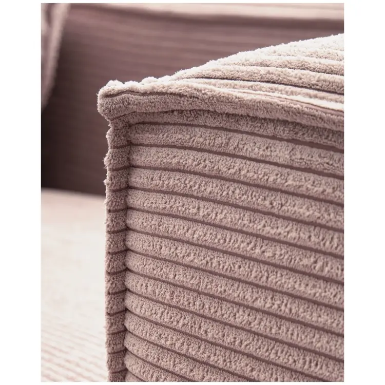 Диван 3х местный Blok правый шезлонг розовый вельвет 330 см