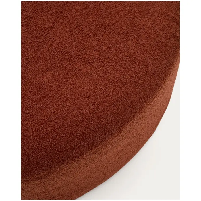 Kaeli Пуф для ног со съемным чехлом из терракотового букле Ø 120