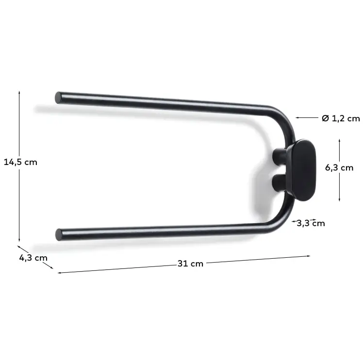 Вешалка для полотенец Arely из черного металла