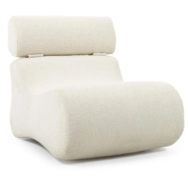 Кресло Club из белой ткани букле