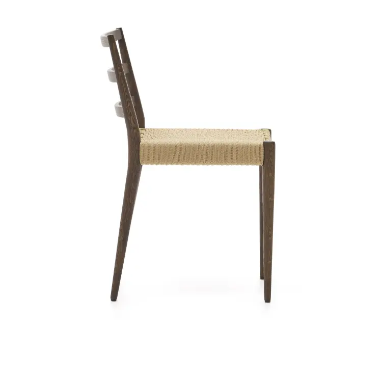Analy Стул из массива дуба с отделкой орех и сиденьем из 100% веревки