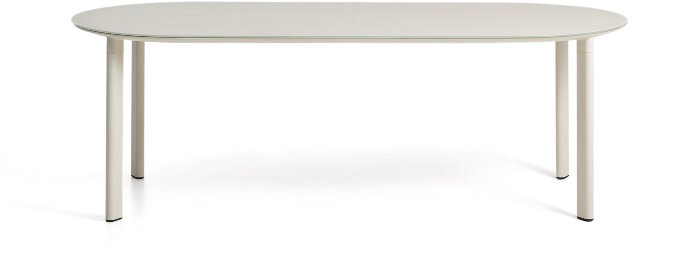 Уличный стол Erice из алюминия и закаленного стекла цвета экрю, 230 x 100 см