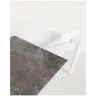 Стол Atta 160 (220)x90 керамика Vulcano Ash, белые ножки
