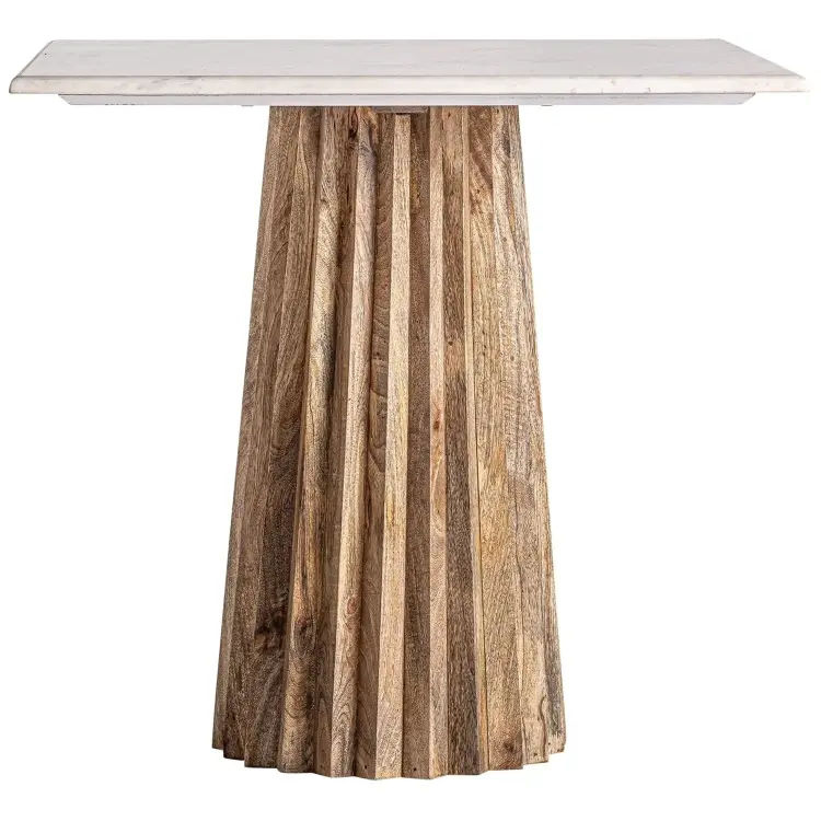 Квадратный барный стол Plisse WOOD белый