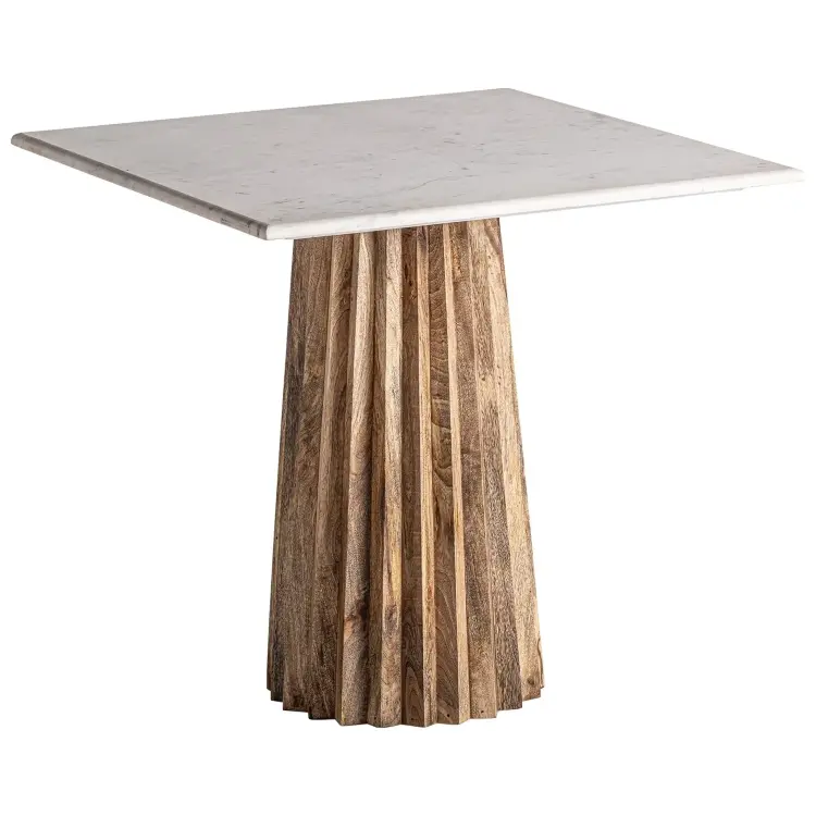 Квадратный барный стол Plisse WOOD белый