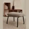 Belina Пуф для ног из светло-коричневой синели и стали с черной отделкой