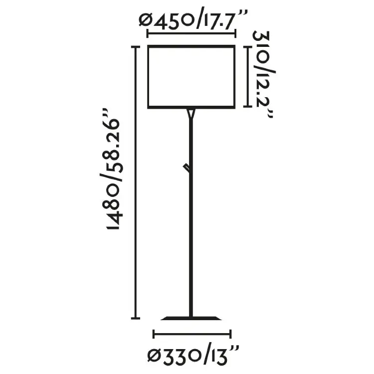 Торшер Mambo черный/ротанг