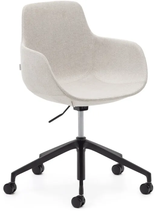 Рабочий стул Tissiana бежевого цвета, алюминиевые ножки с черной матовой отделкой