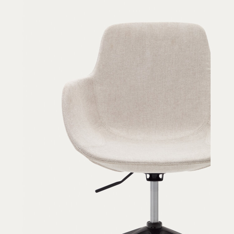 Рабочий стул Tissiana бежевого цвета, алюминиевые ножки с черной матовой отделкой