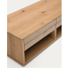 Журнальный столик Alguema с 2 ящиками из дубового шпона с натуральной отделкой 140 x 60 см