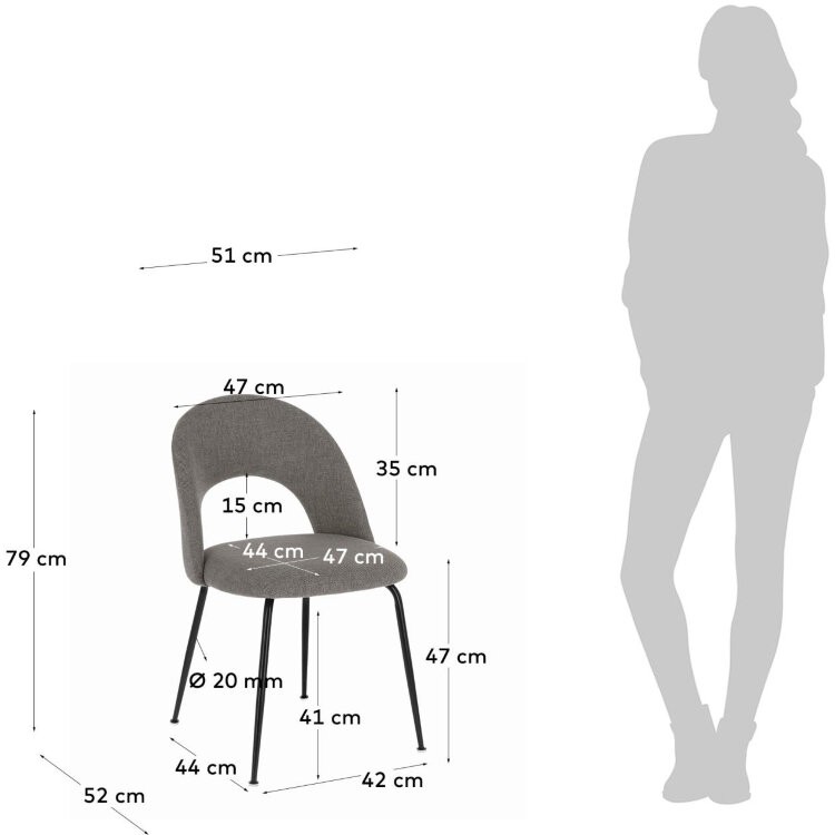 Стул Mahalia светло-серый