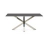 Стол ARYA Argo из матового черного стекла и нержавеющей стали