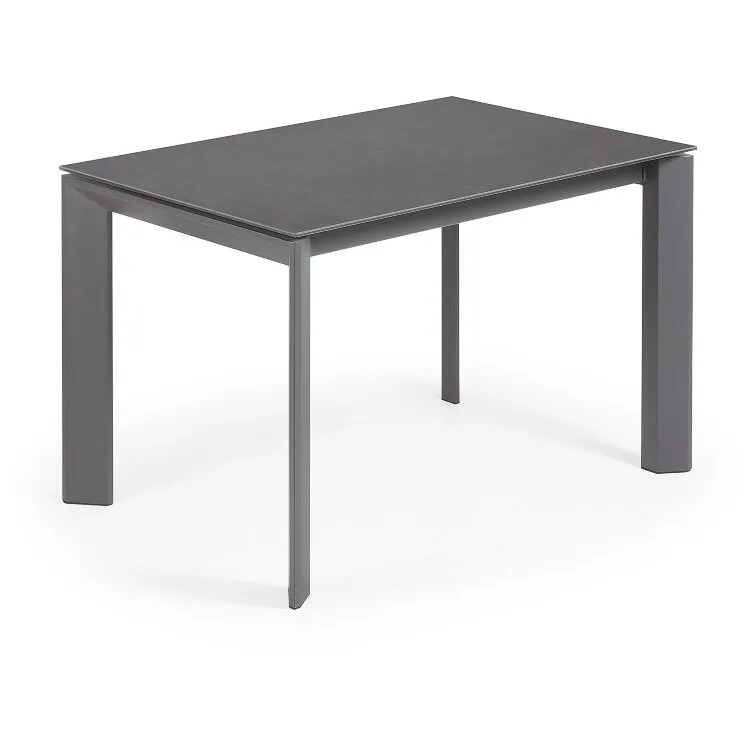 Стол раскладной Atta 120(180) x80 антрацит, керамика Vulcano Roca