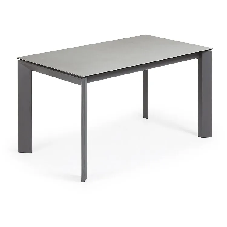 Стол Atta 140 (200) x90 антрацит, серый, керамика