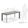 Стол Atta 140 (200) x90 антрацит, серый, керамика