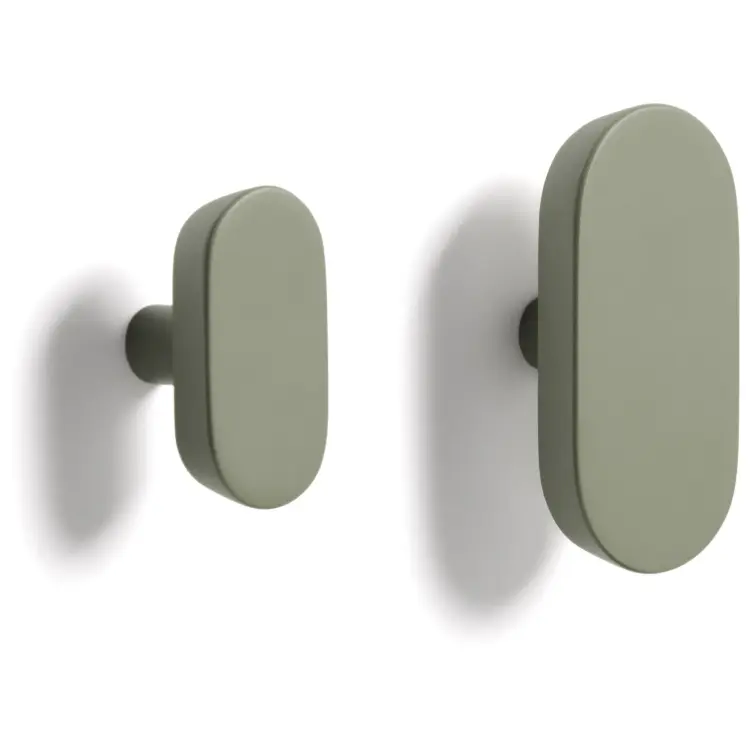 Набор из 2 вешалок Arely из бука с зеленым лаковым покрытием, 6,5 см/10 см