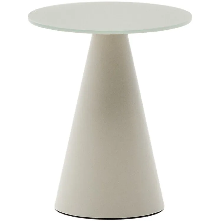 Журнальный столик Wilshire из матового стекла и стали матово-серый Ø35 см