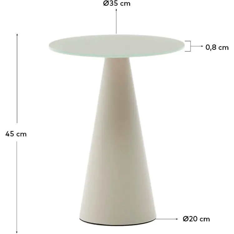 Журнальный столик Wilshire из матового стекла и стали матово-серый Ø35 см