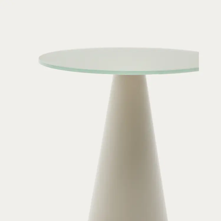 Журнальный столик Wilshire из матового стекла и стали матово-серый Ø35 см