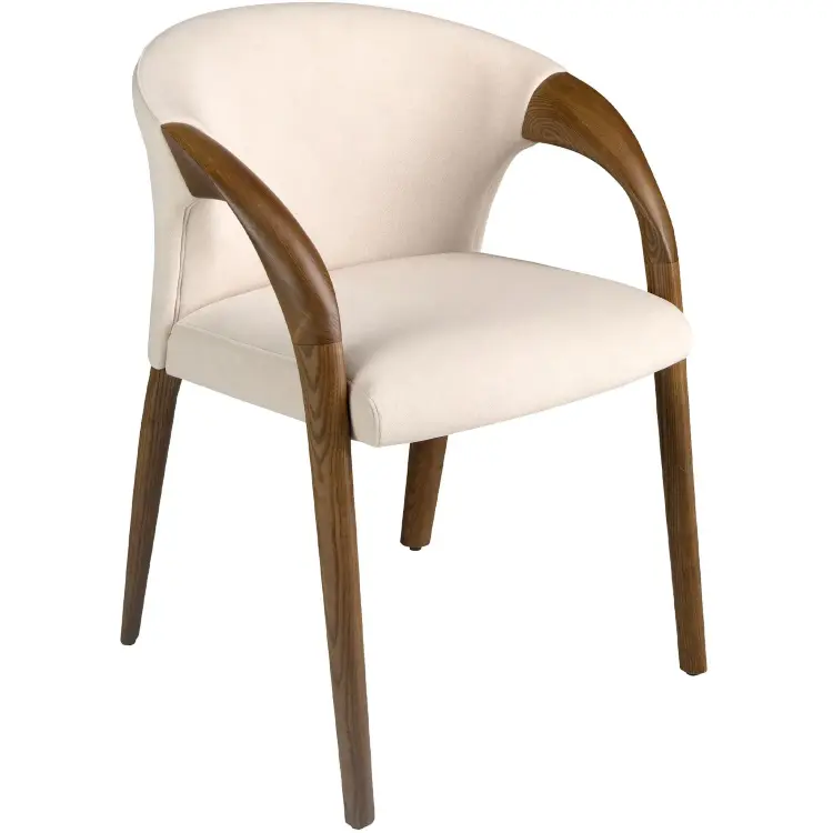 Стул 5151/ACH-19075 из кремового бархата