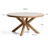 Уличный стол Mirtia из алюминия с отделкой под дерево и кремового спеченного камня 148 см