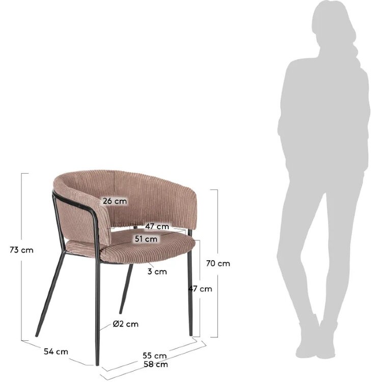 Стул Konnie розовый вельвет