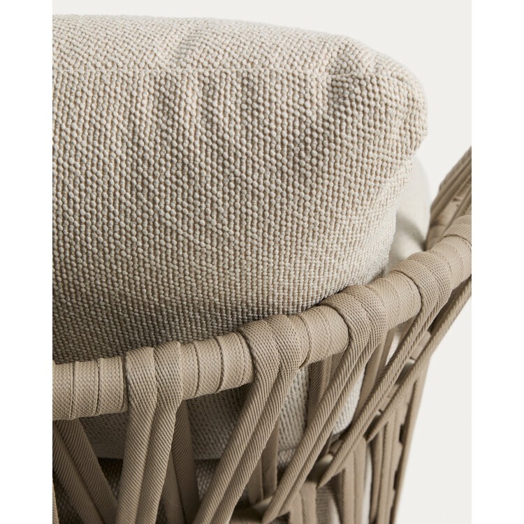 Уличное кресло Osani из алюминия цвета экрю и веревки цвета таупе