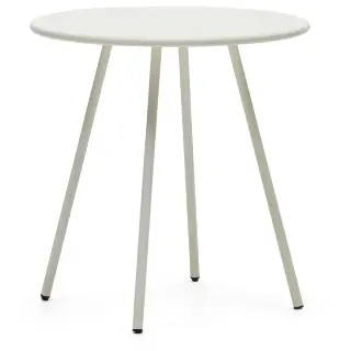 Montjoi Круглый уличный стол из стали с белой отделкой Ø 70 см
