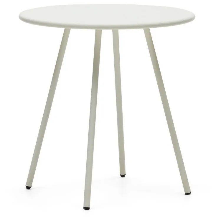 Montjoi Круглый уличный стол из стали с белой отделкой Ø 70 см