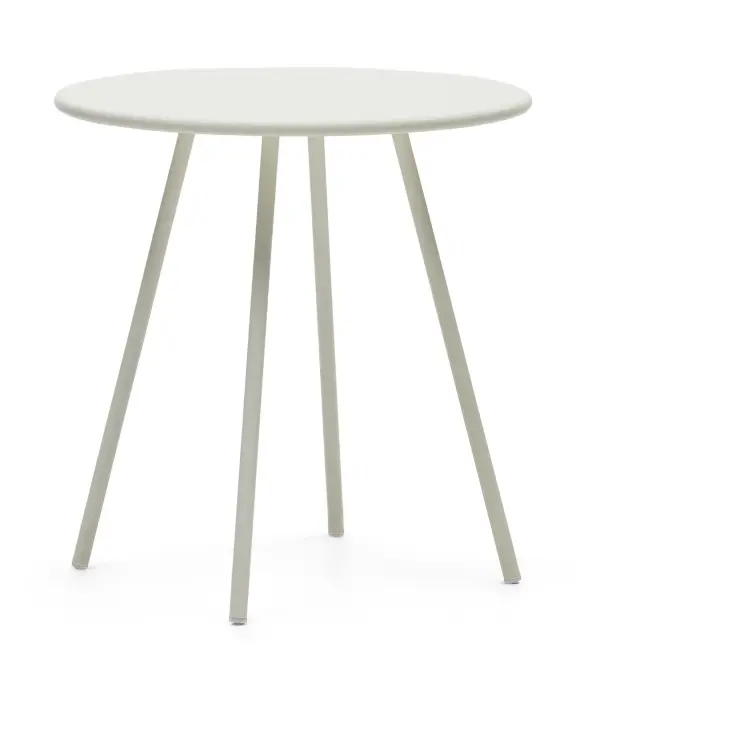 Montjoi Круглый уличный стол из стали с белой отделкой Ø 70 см