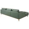 Угловой диван с левым шезлонгом 6200/5607-L-M5677 из зеленой кожи