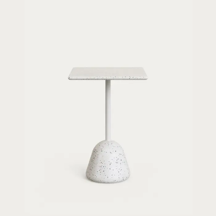 Высокий барный стол Saura со столешницей из белой терраццо