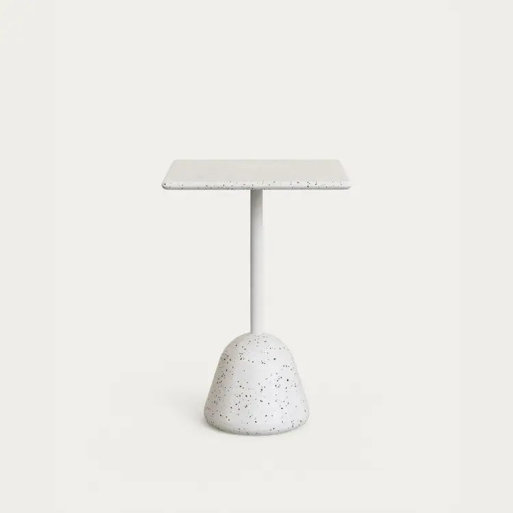 Высокий барный стол Saura со столешницей из белой терраццо