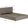 Кровать c подъемным механизмом Nahiri 160x200 серая