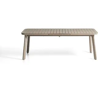 Раздвижной уличный стол Izola из алюминия с бежевой отделкой, 220 (280) x 100 см