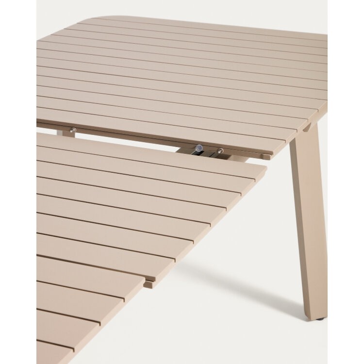 Раздвижной уличный стол Izola из алюминия с бежевой отделкой, 220 (280) x 100 см