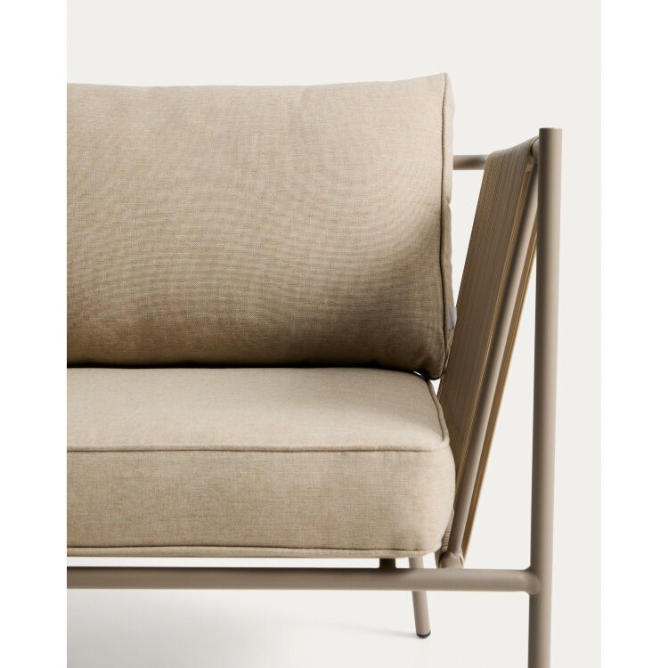 Уличное кресло Zivia из веревки цвета экрю и стали таупе 178 см