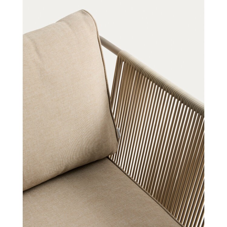 Уличное кресло Zivia из веревки цвета экрю и стали таупе 178 см