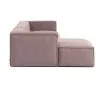 Диван 3х местный Blok с левым шезлонгом розовый вельвет 330 см