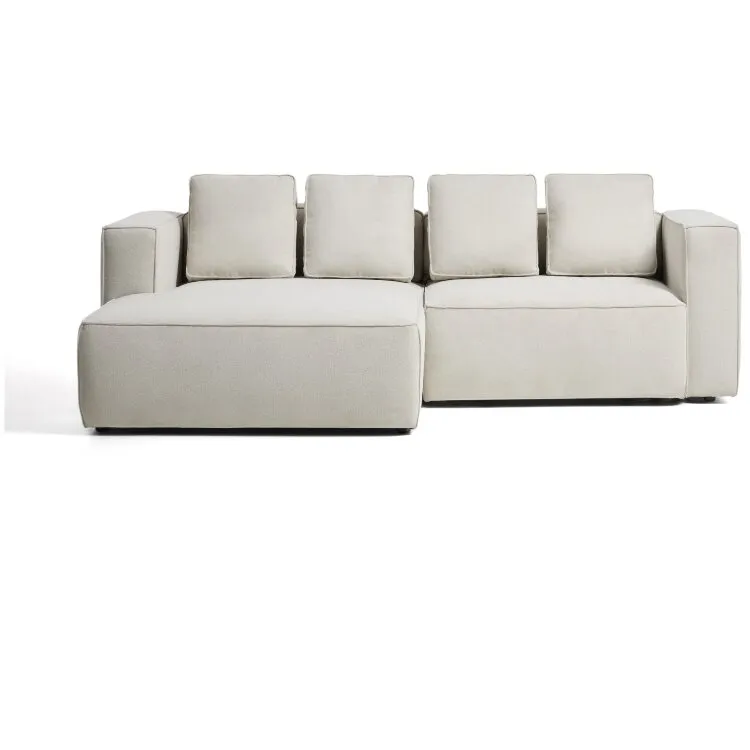 Диван-кровать Marela бежевый шенилл 3-местный с кушеткой слева 236 см