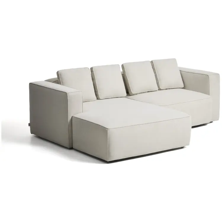 Диван-кровать Marela бежевый шенилл 3-местный с кушеткой слева 236 см